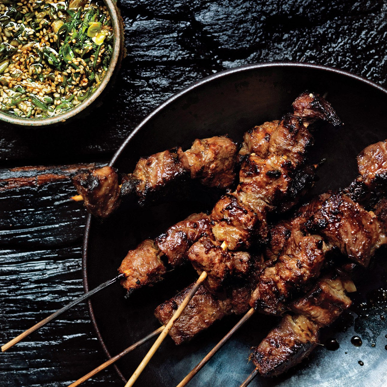 Thai grilled beef skewers